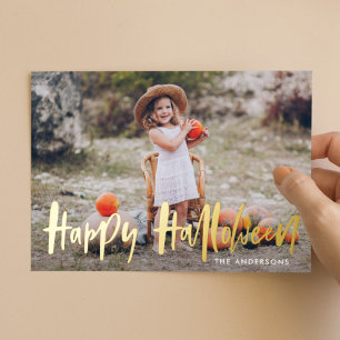 Carte De Vœux En Aluminium Photo Halloween à la main