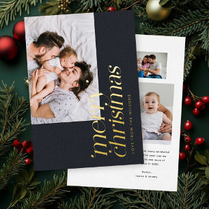 Carte De Vœux En Aluminium Photo moderne Joyeux Noël Style traditionnel