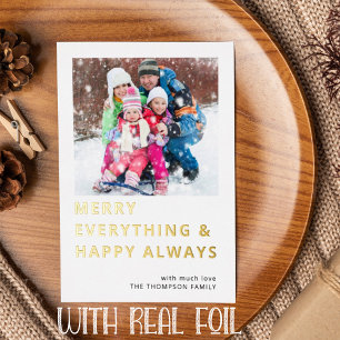 Carte De Vœux En Aluminium Photo moderne Joyeux Tout Happy Toujours