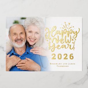 Carte De Vœux En Aluminium Photo Overlay Joyeux Nouvel An 2025 Luxury Real