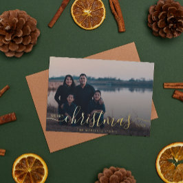 Carte De Vœux En Aluminium Photo personnalisée Nom de famille Noël