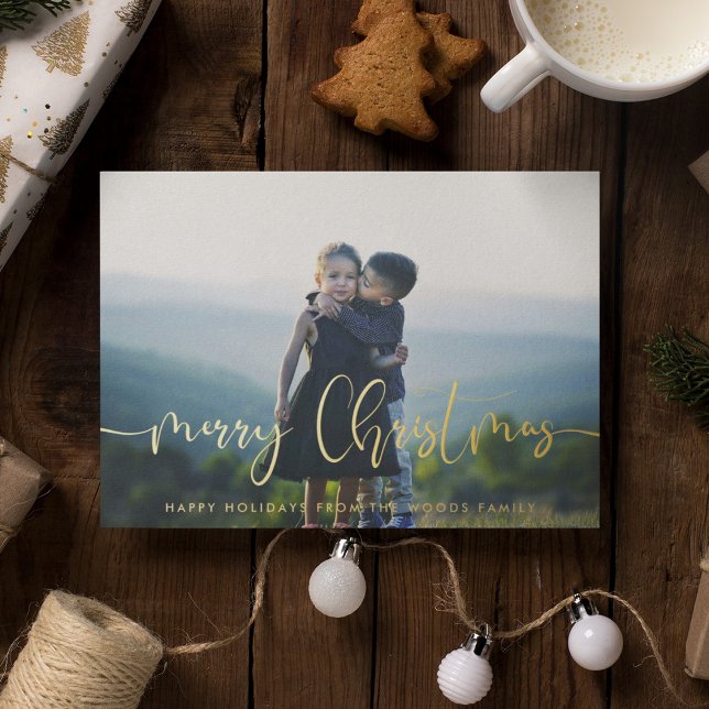 Carte De Vœux En Aluminium Photographie moderne fantaisie Joyeux Noël (Créateur téléchargé)