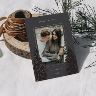 Carte De Vœux En Aluminium Pin d'or   Élégante photo de Noël