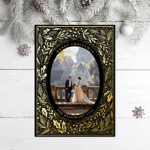 Carte De Vœux En Aluminium Pin traditionnel et noir creux