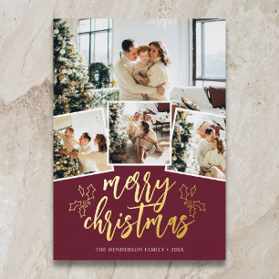 Carte De Vœux En Aluminium Pinceau Joyeux Noël Photo de script