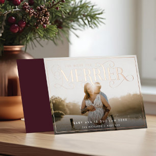 Carte De Vœux En Aluminium Plus La Faire-part De Grossesse Est Merrier