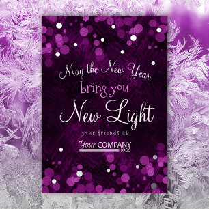 Carte De Vœux En Aluminium Purple rose brillant entreprise Noël