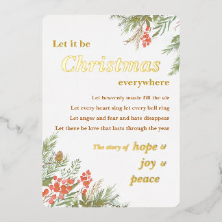 Carte De Vœux En Aluminium Que ce soit Noël partout Carte de Noël en aluminiu