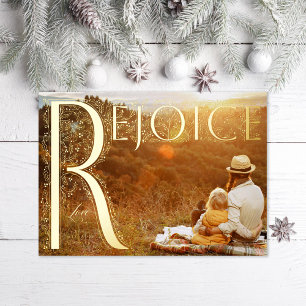 Carte De Vœux En Aluminium Rejoice Filagreement Christian Full Bleed Photo