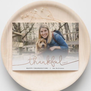 Carte De Vœux En Aluminium Remerciements Rose Gold Foil Thaksgiving Salutatio