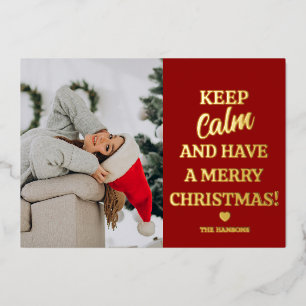 Carte De Vœux En Aluminium Restez Calme Et Joyeux Noël