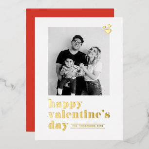 Carte De Vœux En Aluminium Retro Bold Typographie Rouge Photo Saint Valentin
