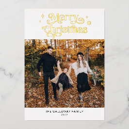 Carte De Vœux En Aluminium Retro Joyeux Noël Photo