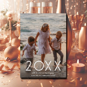 Carte De Vœux En Aluminium Rose moderne Gold Bonne année photo