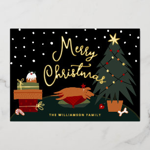 Carte De Vœux En Aluminium Rover's Christmas Eve Photo personnalisable