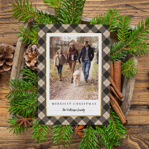 Carte De Vœux En Aluminium Russe hiver Plaid Photo de Noël
