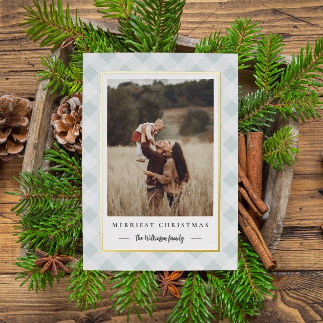 Carte De Vœux En Aluminium Russe hiver Plaid Photo Foil (Créateur téléchargé)