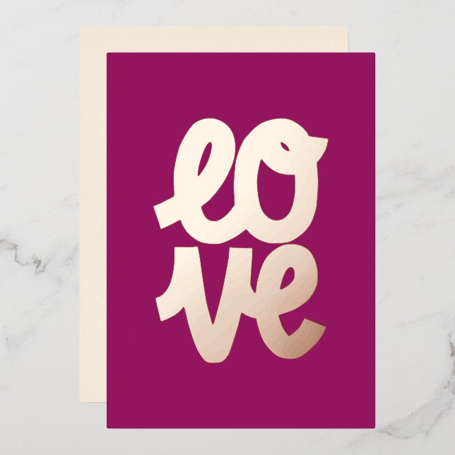 Carte De Vœux En Aluminium Saint-Valentin "Je t'aime" (Recto/Verso)