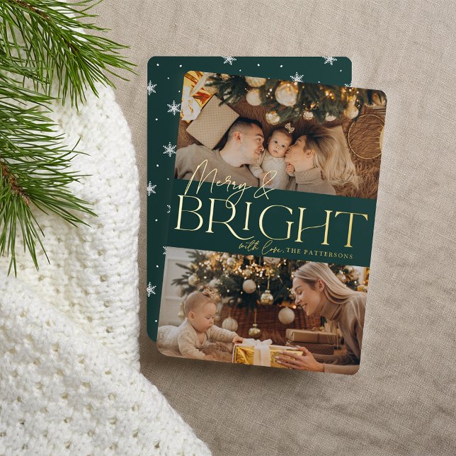 Carte De Vœux En Aluminium Salutation festive | Photo Joyeuse et brillante de (Créateur téléchargé)