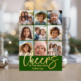 Carte De Vœux En Aluminium Salutations au Nouvel An Moody Green 9 Photo - Bot