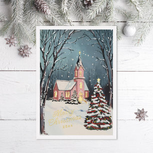 Carte De Vœux En Aluminium Scène d'hiver victorienne non photo Noël