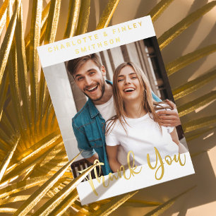 Carte De Vœux En Aluminium Script minimaliste Merci Mariage personnalisé