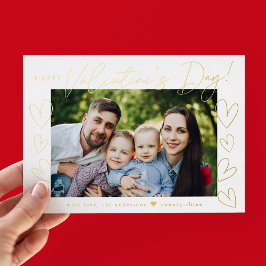 Carte De Vœux En Aluminium Script or moderne Valentine's Day Photo