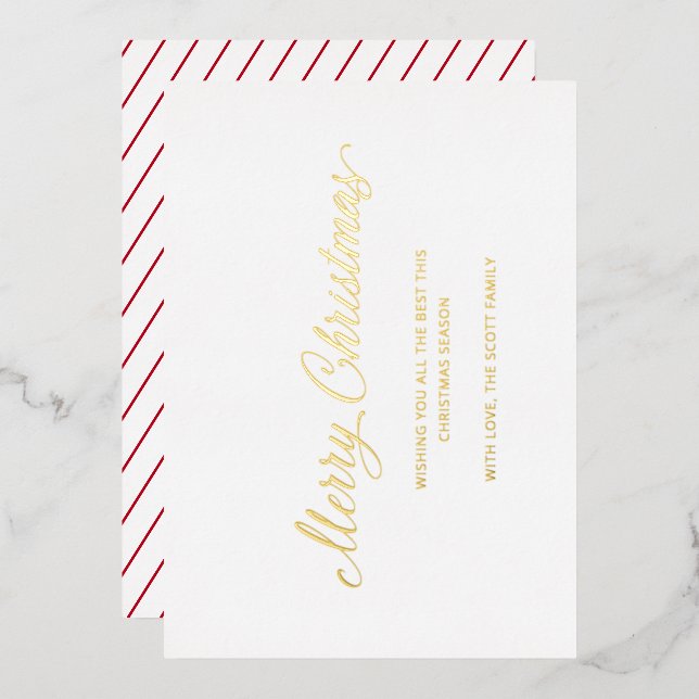 Carte De Vœux En Aluminium Script simple et élégant Noël moderne (Recto/Verso)