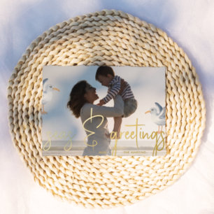 Carte De Vœux En Aluminium Seas et salutations Beach Thème Photo