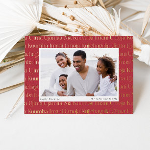 Carte De Vœux En Aluminium Sept principes Photo horizontale Kwanzaa Foil