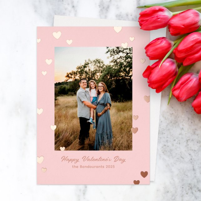 Carte De Vœux En Aluminium Simple Coeurs brillants Photo Valentine (Créateur téléchargé)