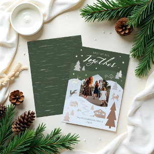 Carte De Vœux En Aluminium Simple Joy Woodland Animaux & Cosy Village Photo