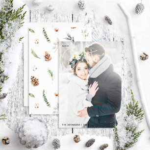 Carte De Vœux En Aluminium Simple Joyeux Noël Coton Mariage d'hiver Photo
