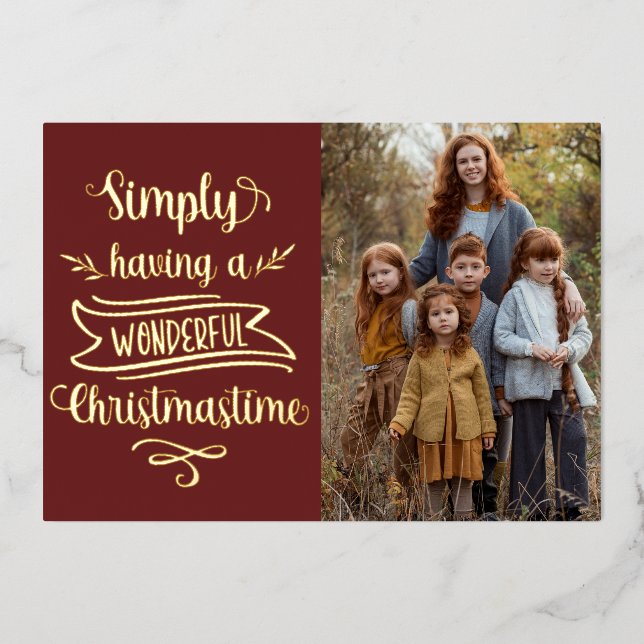 Carte De Vœux En Aluminium Simplemente passer un merveilleux Noël Photo (Recto)