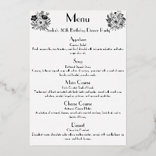Carte De Vœux En Aluminium Soirée d'anniversaire sophistiquée avec garniture 