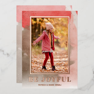 Carte De Vœux En Aluminium Soyez Joyeux Noël Photo Rose Gold