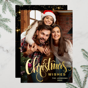 Carte De Vœux En Aluminium Sparkel Joyeux Noël PHOTO de voeux Or