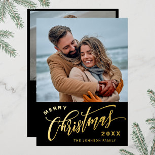 Carte De Vœux En Aluminium Sparkle Joyeux Noël 2 PHOTO Salutation