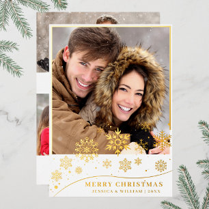 Carte De Vœux En Aluminium Sparkle Joyeux Noël 4 PHOTO Salutation or