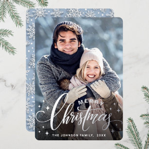 Carte De Vœux En Aluminium Sparkt Joyeux Noël PHOTO Salutation Argent
