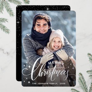 Carte De Vœux En Aluminium Sparkt Joyeux Noël PHOTO Salutation Argent