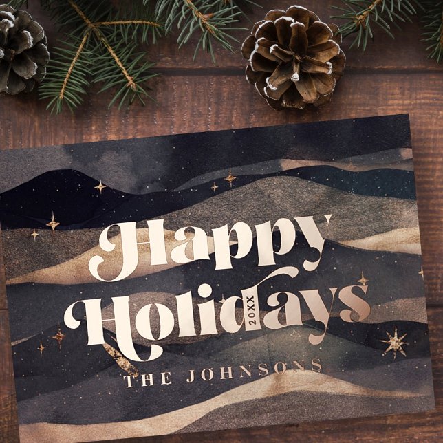 Carte De Vœux En Aluminium Starry Night Winter Sky Moderne Élégant Chic (Créateur téléchargé)