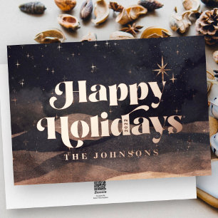 Carte De Vœux En Aluminium Starry Night Winter Sky Moderne Élégant Chic