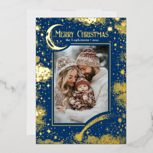 Carte De Vœux En Aluminium Stars Celestial Magie Joyeux Noël Photo