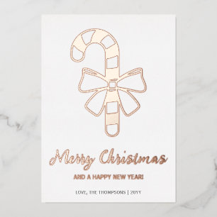 Carte De Vœux En Aluminium Sucre de canne Festif Avec Noël À La Bow