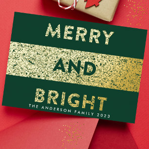 Carte De Vœux En Aluminium Texture Vert Noël Joyeux et Lumineux