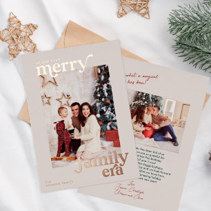Carte De Vœux En Aluminium Très joyeuse photo rétro de l'ère familiale