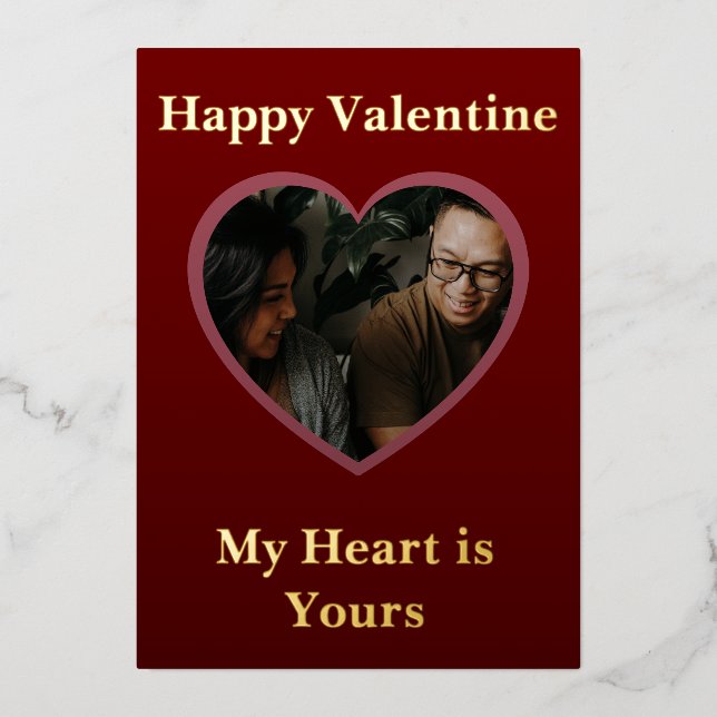 Carte De Vœux En Aluminium Valentine Magic Hearts Photopop (Recto)