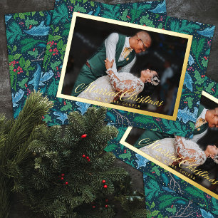 Carte De Vœux En Aluminium Végétation d'hiver Nouveaux mariés Mariés Photo de
