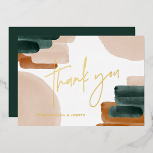 Carte De Vœux En Aluminium véritable feuille baby shower en terre cuite merci